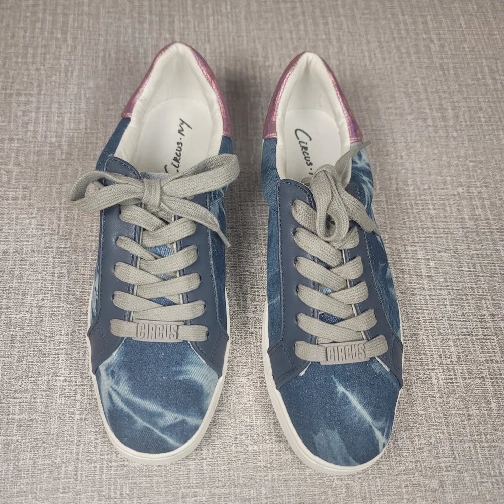 NEW Circus NY Sam Edelman Devin Women's Blue Denim Sneakers Size 8 Shoes - Picture 2 of 11